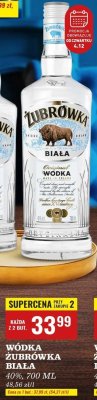Wódka Żubrówka Biała 40%, 700 ml promocja w Biedronka