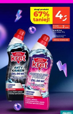 Żel do WC Kret Fresh & Clean Power Water Lily różne rodzaje promocja w Dealz