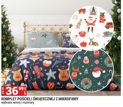 Komplet pościeli świątecznej z mikrofibry promocja w Merkury Market