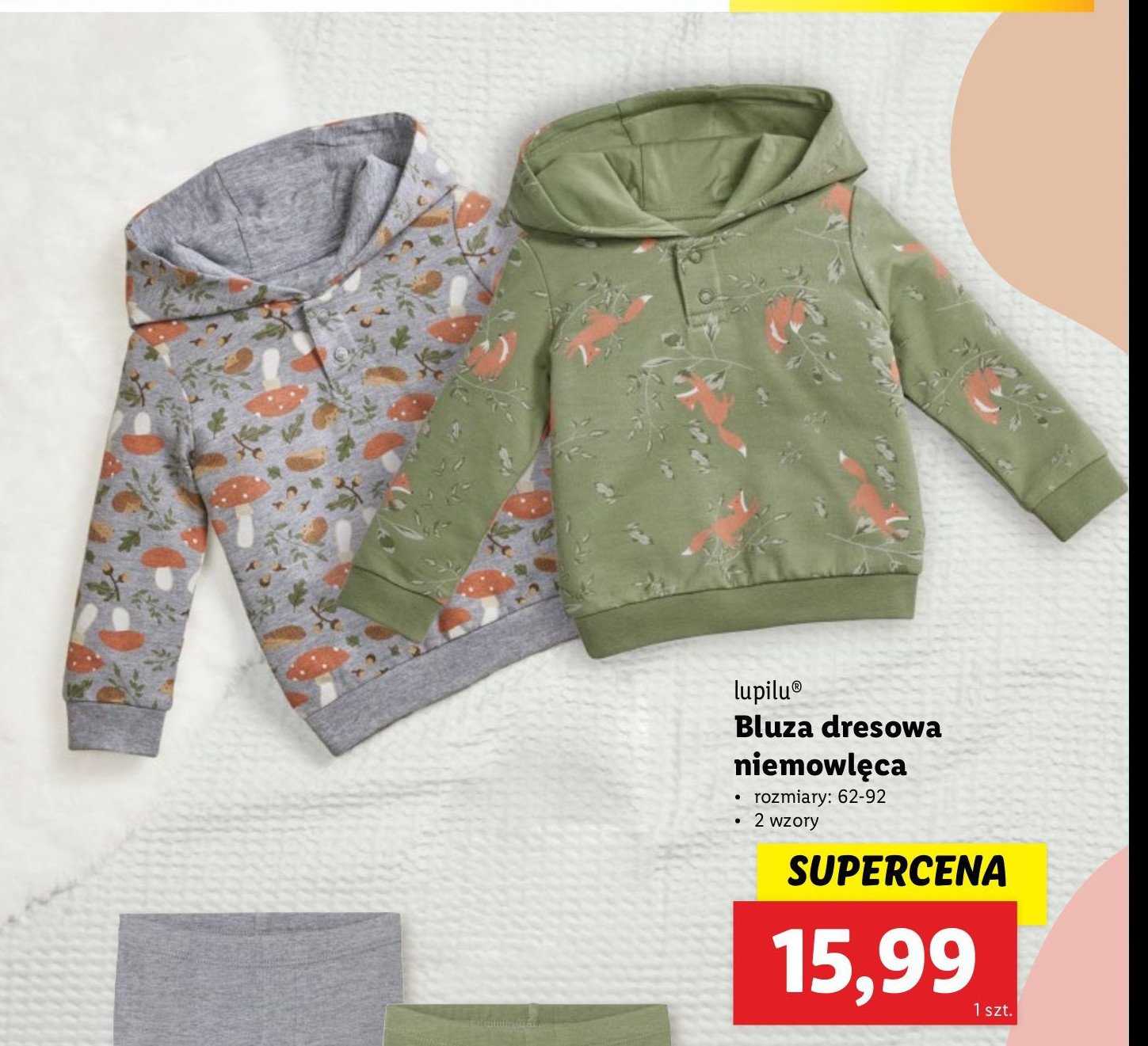 Bluza dresowa niemowlęca 62-92 Lupilu promocja