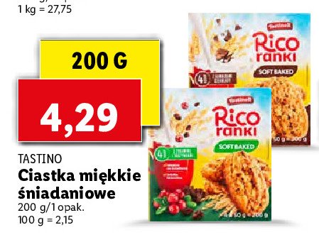 Ciastka 4 zbo偶a z 偶urawin膮 i rodzynkami Tastino rico ranki promocja