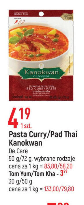 Pasta curry czerwona Kanokwan promocja
