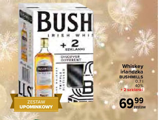 Whiskey + 2 szklanki Bushmills original promocja