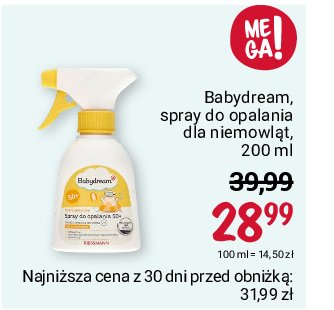 Spray ochronny na słońce f50 Babydream promocja
