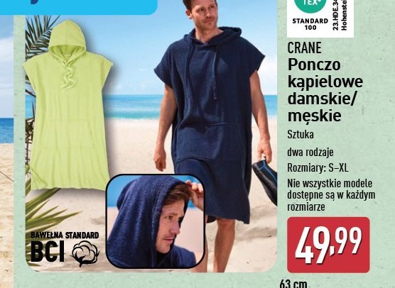 Ponczo kąpielowe s-xl CRANE promocja w Aldi
