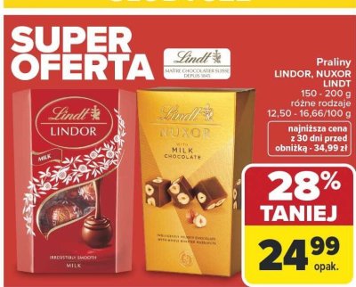 Praliny Lindt Lindor promocja w Carrefour Market