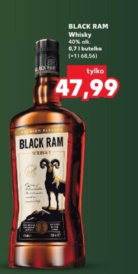 Whisky BLACK RAM 40% alk. 0,7 l butelka promocja w Kaufland