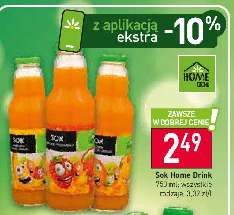 Sok marchew-brzoskwinia-jab艂ko Home drink promocja