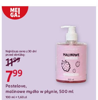 Mydło malinowe Pastelove promocja w Rossmann