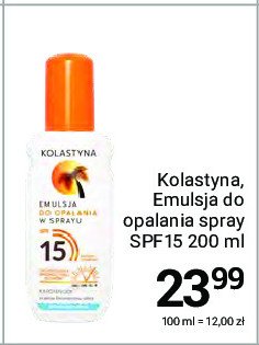 Emulsja do opalania spf 15 Kolastyna protect beauty promocja