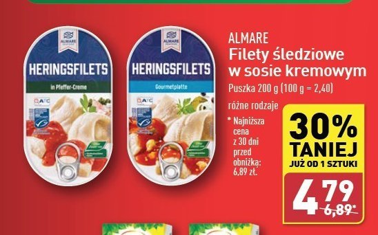 Filety śledziowe w pikantnym sosie pomidorowym Almare seafood promocja