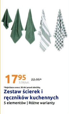 Zestaw ścierek i ręczników kuchennych promocja w Action