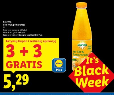 Sok 100% pomarańczowy  promocja w Lidl