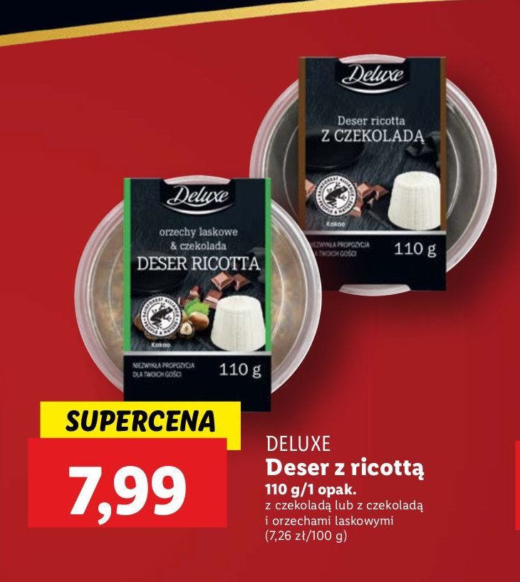 Deser ricotta czekoladowy Deluxe promocja