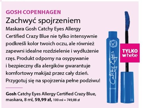 Tusz do rzęs blue Gosh catchy eyes promocja