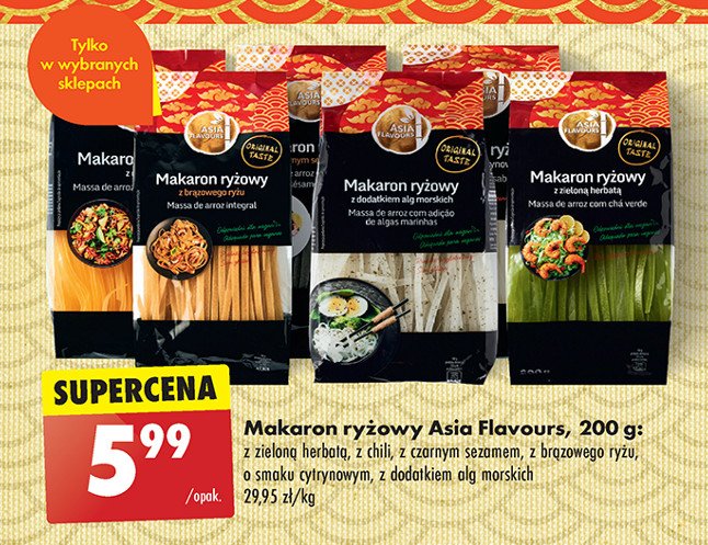 Makaron ryżowy z dodatkiem alg morskich Asia flavours promocja