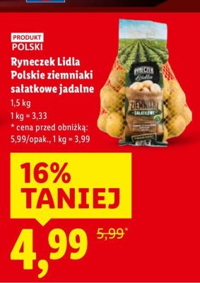 Ziemniaki sałatkowe jadalne Ryneczek Lidla promocja w Lidl