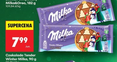 Czekolada Tender Winter Milka, 90 g promocja w Biedronka