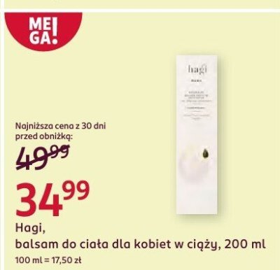 Balsam Hagi, do ciała dla kobiet w ciąży, 200 ml promocja w Rossmann