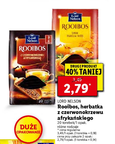 Herbata czerwonokrzew afrykański Lord nelson rooibos promocja