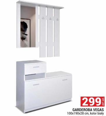 Garderoba Vegas 100x190x28 cm, kolor biały promocja w Merkury Market