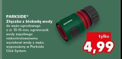 Złączka z blokadą wody Parkside promocja w Kaufland