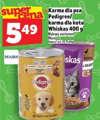 Karma dla psa Pedigree/karma dla kota Whiskas 400 g promocja w TOPAZ
