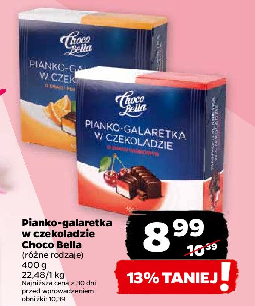 Pianko-galaretka w czekoladzie wiśniowa Chocobella promocja