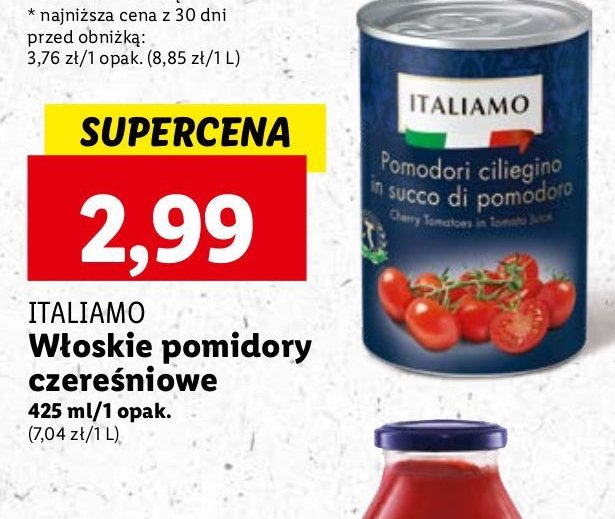 Pomidory krojone wiśniowe Italiamo promocja
