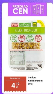 Kiełki brokułu Uniflora 50 g promocja w Dino