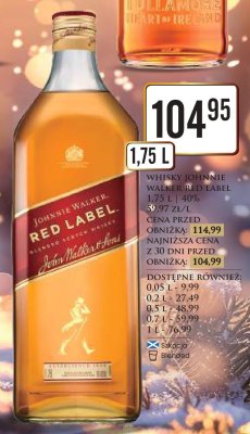 Whisky Johnnie walker red label promocja w Dino