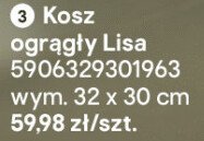 Kosz ogrodowy Lisa 32 x 30 cm promocja w Castorama