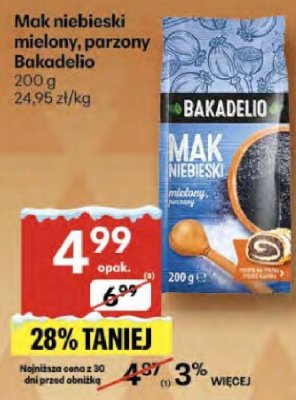 Mak niebieski mielony, parzony Bakadelio promocja w Delikatesy Centrum
