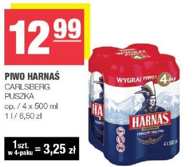 Piwo Harnaś puszka promocja w SPAR