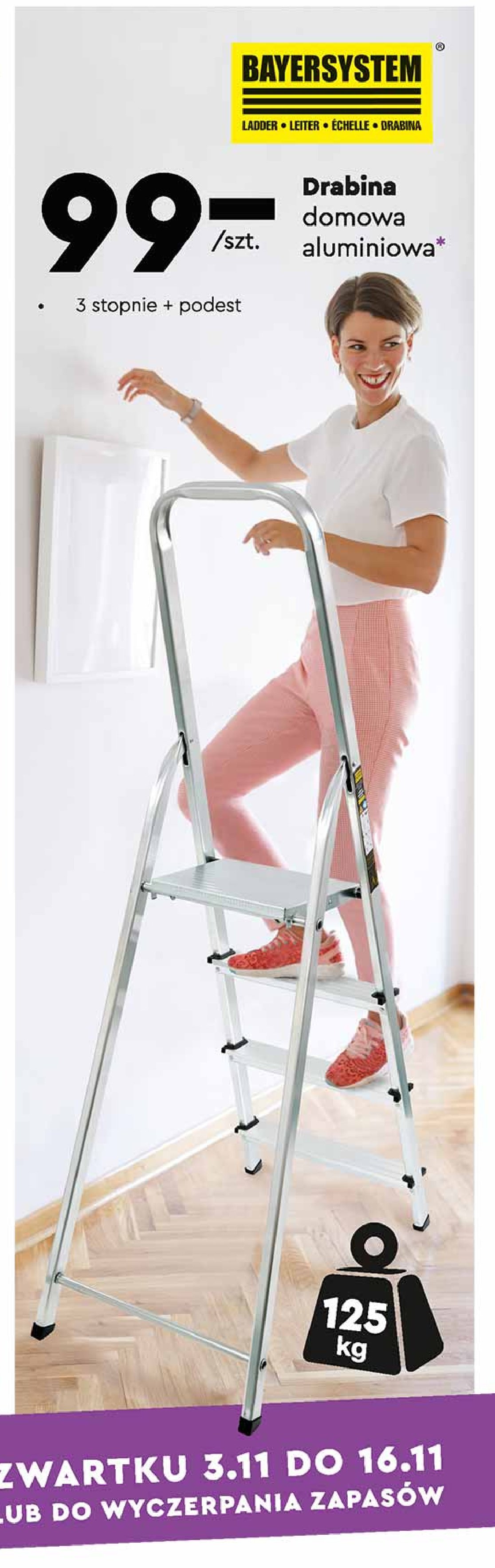Drabina domowa 3 stopnie Bayersystem promocja