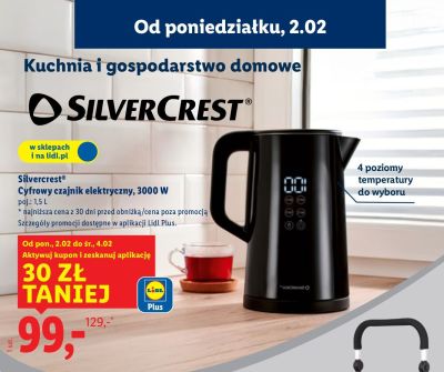 Cyfrowy czajnik elektryczny, 3000 W promocja w Lidl