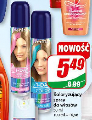 Spray koloryzujący do włosów nr 2 morska fala Venita 1-day color promocja