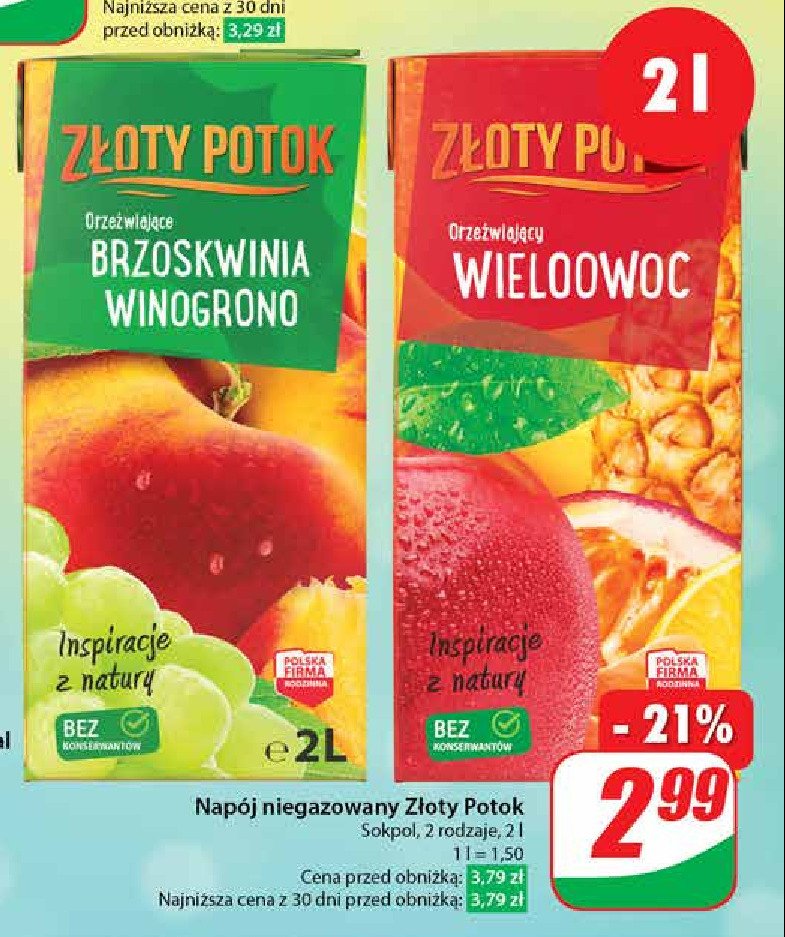 Napój wieloowocowy Złoty potok promocja