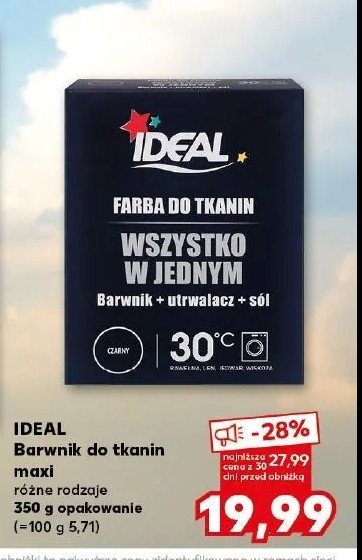 Farba do tkanin czarna IDEAL WSZYSTKO W JEDNYM promocja