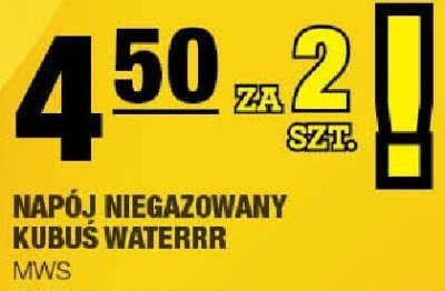 Napój niegazowany KUBUŚ WATERRR MWS wybrane rodzaje promocja w SPAR