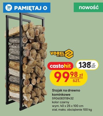 Stojak na drewno kominkowe promocja w Castorama