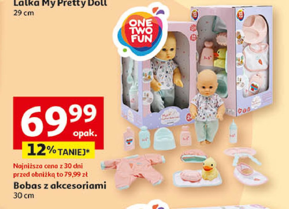 Lalka bobas z akcesoriami 30 cm One two fun promocja