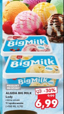 Lody truskawka Algida big milk promocja
