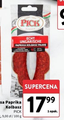 Kiełbasa Paprika Kolbasz PICK promocja w Intermarche