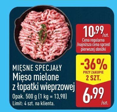 Mięso mielone z łopatki wieprzowej promocja w Aldi