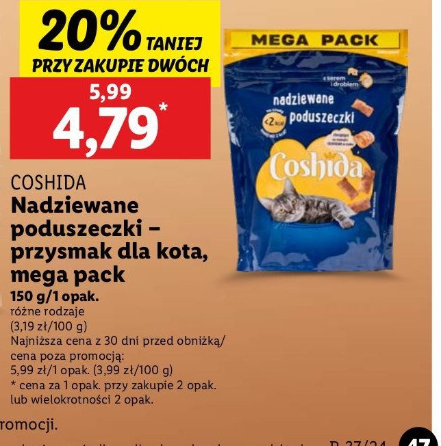 Snacki dla kota poduszeczki Coshida promocja