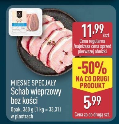 Schab wieprzowy bez kości w plastrach promocja w Aldi