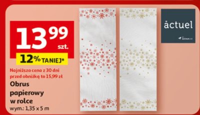Obrus papierowy w rolce, wym.: 1.35 x 5 m promocja w Auchan