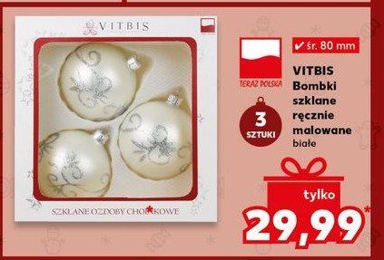 Bombki dekorowane 80 cm Vitbis promocja w Kaufland