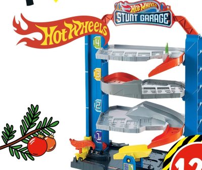 Hot Wheels City Stunt Garage garaż kaskaderski z 1 autem Hot Wheels, za zestaw promocja w Tedi